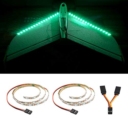 LED Light Strip for RC Fixed Wing Airplane Flying Wing Plane AR Wing Drone Model Car Truck (Green) - color: Green