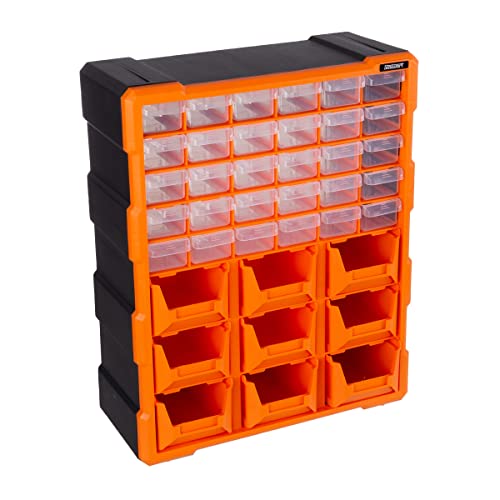 Stalwart Plastic Storage Drawers - 39-Drawer Screw Organizer, Black - size: 39-Drawer Screw Organizer