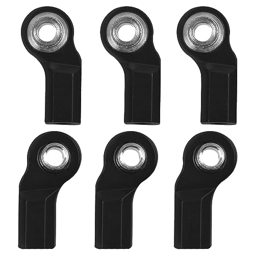 6Pcs Vgoohobby Metal M3 Tie Rod End Bend Ball Head Holder Link Compatible with Axial SCX10 Traxxas TRX4 Tamiya CC01 Axial SCX10 1/10 RC Car (Black) - color: Black