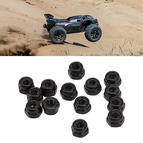 40Pcs RC Wheel Lock Nut Iron M2.5 Hex Accessory Set Kit for 1/18 Climbing Car - and (Black)
