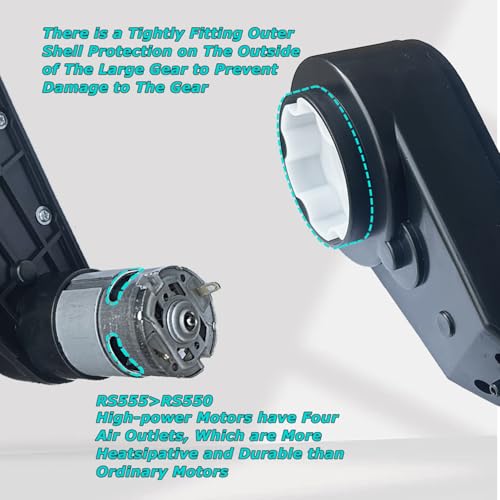 24V40000RPM Fast Motor Gearbox for Power Wheels Upgrade Replacement Kit | 2-Pack 18V-24V 40000RPM Motor Gearbox for Kids Ride on Car Replacement Motor Parts,2 Steel Gear,Large Aperture,High Speed