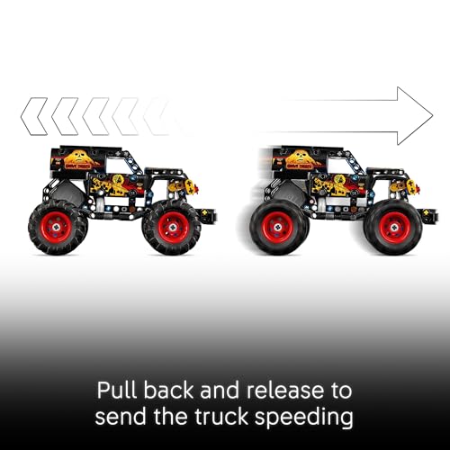 LEGO Technic Monster Jam Grave Digger Fire and Ice Building Toy for Boys & Girls - Monster Truck Toy W/Pull-Back Racing Action for Kids, Ages 7+ - Gift Idea for Birthdays - 42219