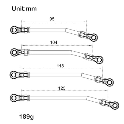 MEUS RACING SCX10 II Links Set 324mm Wheelbase for AXIAL SCX10 II 90046 90047 90035 Upgrade Parts 10pcs (324mm)