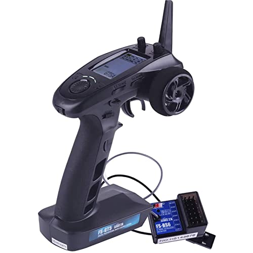 Flysky FS-GT5 6CH RC Transmitter with FS BS6 Receiver, 2.4Ghz AFHDS Transmitter and Receiver for RC Car Boat (Failsafe Function + 200m Range + Great Ergonomic + 4 Climbing Mode)
