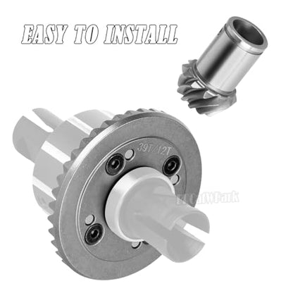 Front Rear 39T Main Diff Gear & 12T Main Input Gear Upgrades Part for 1/5 Kraton 8s BLX/Outcast 8s BLX(EXB),RC Steel Metal 39/12T Spiral Front Rear Main Diff Gear Set,#ARA310911+ARA310912