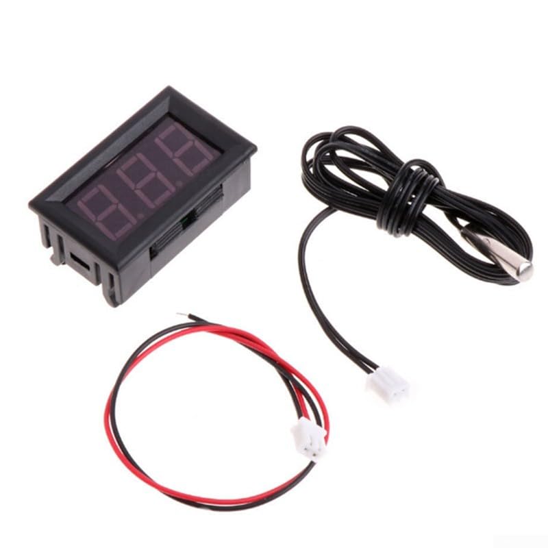 Digital Temperature Meter with Probe, LED Display DC 5-12V Car Temperature Panel Meter Gauge -50~110°C Temperature Gauge Sensor(Blue) - color: Blue