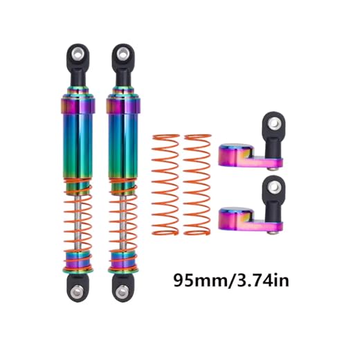 RC Models Parts For LCG Cheater Rigs For SCX10 For TRX4 For Capra VS4-10 1/10 RC Crawler 2Pcs Aluminum Big Bore Shocks Oil Damper With Offset Shock Cap(95mm) - size: 95mm