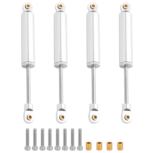 4PCS Built-in Spring Shocks Absorbers Damper for 1/18 RC Crawler Redcat Ascent-18 Metal Upgrade Part (silver, 77mm) - color: silver, size: 77mm