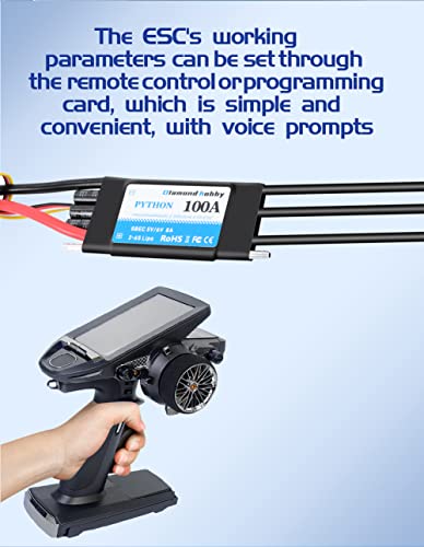 DH 100A 2-6S Waterproof Brushless ESC Electronic Speed Controller with 5V/6V 8A BEC and XT90 4.0mm Banana Head Connector for Model Ship RC Boat - size: 100A