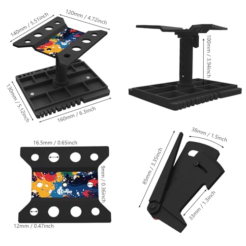 360 Degree Rotation RC Car Work Stand Lift Lower Repair Workstation with RC Car Ride Height Gauge for 1/10 1/12 1/14 1/16 Crawler Remote Control Car Truck Buggy, Black - color: Black
