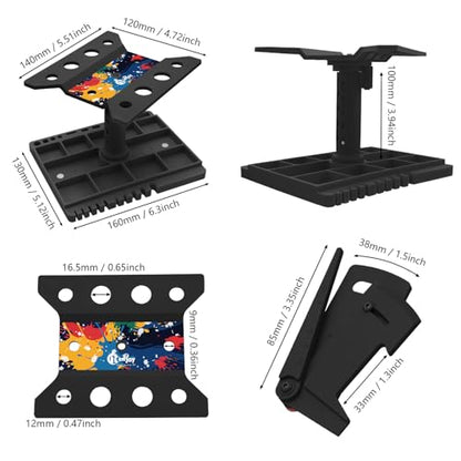 360 Degree Rotation RC Car Work Stand Lift Lower Repair Workstation with RC Car Ride Height Gauge for 1/10 1/12 1/14 1/16 Crawler Remote Control Car Truck Buggy, Black - color: Black