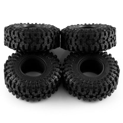 4PCS 1.3" Beadlock Tires with Foam Insert for 1/24 Axial SCX24 AX24 1/18 TRX4M RC Crawler Truck Car Upgrade Parts (F Style) - color: #F Style