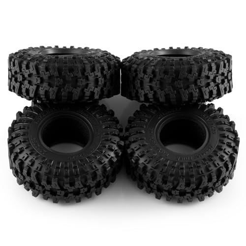 4PCS 1.3" Beadlock Tires with Foam Insert for 1/24 Axial SCX24 AX24 1/18 TRX4M RC Crawler Truck Car Upgrade Parts (F Style) - color: #F Style