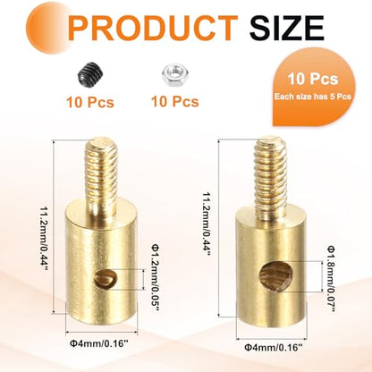 MECCANIXITY Linkage Stoppers Connecting Servo Arm, Push Rod with Nut and Screw for RC Airplane, D4x1.2mm D4x1.8mm 10 Pcs - size: D4x1.2mm; D4x1.8mm