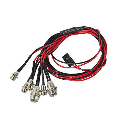 RC Car LED Light Kit, 6 LED Light Set Headlight Taillight for Tamiya D3 SCX10 D90 HSP Kyosho HPI 1/10 1/8 RC Model Car Truck Tank Lighting