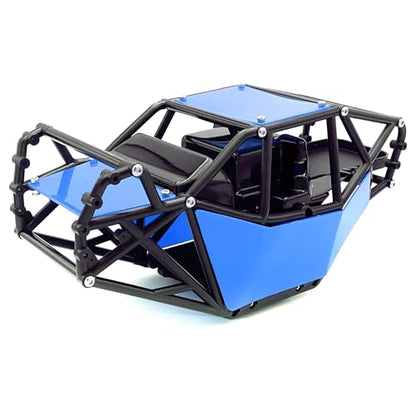 Nylon Rock Buggy Roll Cage Body Shell Chassis Kit for SCX10 ll 90046(Blue) | Roll Cage Rock Buggy Body Shell,1/10 RC Crawler Upgrade Parts,High-strength,Easy Assembled - color: Blue