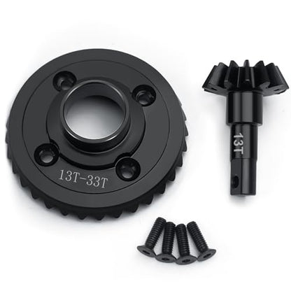 LSG Hard Steel Front Differential Ring/Pinion Gear for Tra-xxas 1/7 UDR | 13T/33T Hot Racing Helical Fiff Gears fro 1/7 UDR Unlimited Desert Racer 8579, RC Car Gear Set Upgrade Part - size: Front