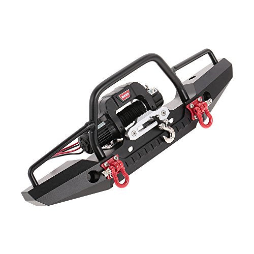 Goolsky Metal Front Bumper with 2 LED Light & Remote Control Electric Winch for TRX-4 SCX10II 90046