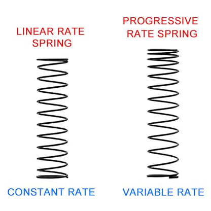 4PCS Aluminum RC Oil-Filled Shock Absorber Damper Set Replaceable Linear Rate Springs & Progressive Rate Springs for Redcat Ascent-18 1/18 RC Crawler Upgrades