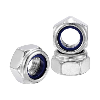 10Pcs Nylon Locking Hex Nuts - [M12 x 1.5mm], 304 Stainless Steel Hardware Nuts, Silver, for Automotive, Aerospace, Industrial Applications Use - color: Silver, size: M12x1.5mm