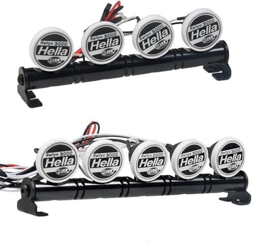 Metal Roof LED Light Bar 4 LEDs for SCX10 D90 TRX-4 1:10 RC Crawler Truck (4 LEDs)