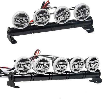 Metal Roof LED Light Bar 4 LEDs for SCX10 D90 TRX-4 1:10 RC Crawler Truck (4 LEDs)