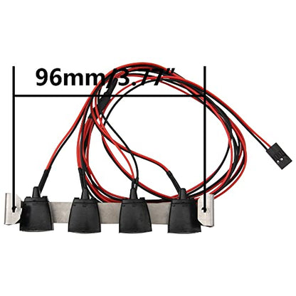 ShareGoo RC Car Roof Light Bar Kit Body Shell Roof Luggage Lights Compatible with Traxxas TRX-4 TRX4 Axial SCX10 RC4WD D90 HSP RGT 1/10 RC Crawler Car Truck (4Led Light) - style: 4Led Light