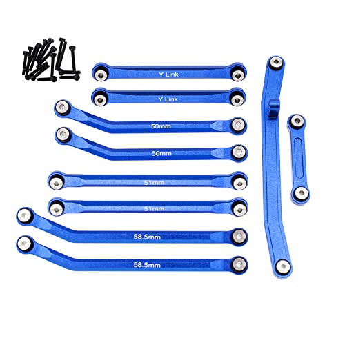 High Clearance Links Set Steering Rod Tie for AXIAL 1/24 SCX24 AXI00001 C10 AXI00002 Wrangler JLU AXI00006 Bronco Upgrades RC Crawler Car - color: Navy Blue