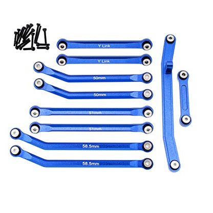 High Clearance Links Set Steering Rod Tie for AXIAL 1/24 SCX24 AXI00001 C10 AXI00002 Wrangler JLU AXI00006 Bronco Upgrades RC Crawler Car - color: Navy Blue
