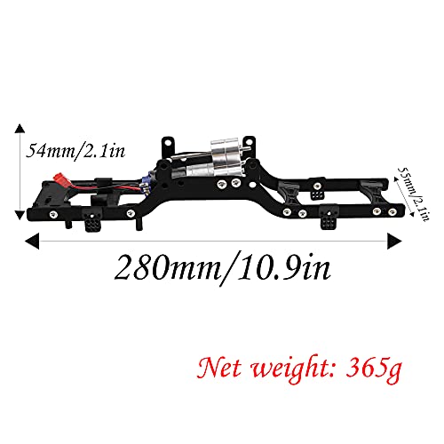 ShareGoo Metal Body Chassis Frame Car Shell Suspension Bracket with 370 Motor kit for MN Model D90 D91 MN45 MN99 MN99S 1/12 RC Car (Black) - color: Black