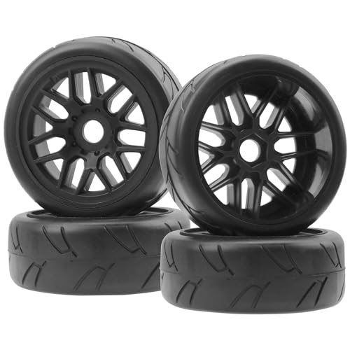 4Pack Vgoohobby 17mm RC Wheels and Tires 104mm 1/8 Off Road Buggy Rubber Street Tires Compatible with Arrma Typhon Talion 6S Redcat Tamiya HPI Losi Kyosho Hobao 1/8 RC Off Road Buggy (14 Spoke) - color: 14 Spoke
