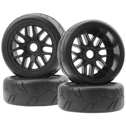 4Pack Vgoohobby 17mm RC Wheels and Tires 104mm 1/8 Off Road Buggy Rubber Street Tires Compatible with Arrma Typhon Talion 6S Redcat Tamiya HPI Losi Kyosho Hobao 1/8 RC Off Road Buggy (14 Spoke) - color: 14 Spoke