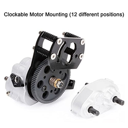 Metal D90 Single Speed Transmission Gearbox with Clockable Motor for 1/10 RC Crawler RC4WD Gelande II FJ40 G2 D110 DefenderTF2 (Single Speed Transmission) - color: Single Speed Transmission