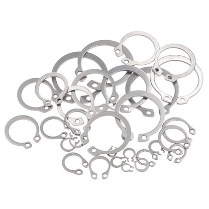 265PCS Metric 304 Stainless Steel C-Clips External Retaining Ring Kit | Nominal Diameter:4mm to 28mm