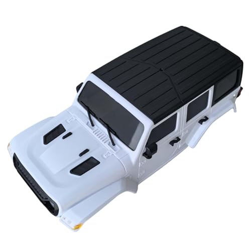 6.10inch/155mm Wheelbase Plastic Texture Hardtop Body Shell Kit Replacement Part for 1:18 RC Car Crawler Car for TRX4M Bronco Defender AX8560 Chassis Upgrade Accessories (White) - color: White