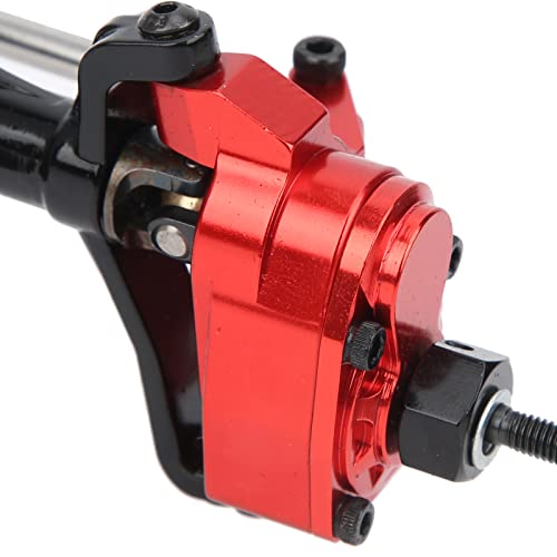 Metal Front Portal Axle Assembly Upgrade for RC Crawler Axial Capra 1.9 UTB, Aluminum Alloy RC Front Axle Replacement for RC Car Enthusiasts (Black Red)