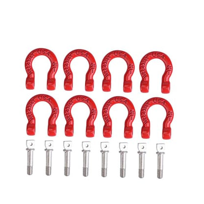 8Pcs RC Shackles for Rigging, Metal RC Tow Shackle Lock Catch, RC Car Trailer Buckle Parts, Climbing Car Tow Hook Buckle Compatible with SCX10 CC01 D90 D110 TF2