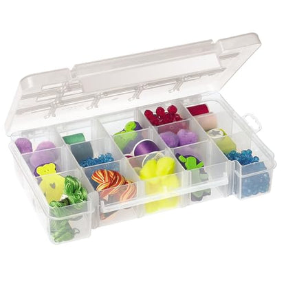 Akro-Mils 05705 Plastic Portable Parts Storage Case for Hardware and Crafts with Hinged Lid and 4 Adjustable Dividers, (8-3/8-Inch x 5-Inch x 1-5/8-Inch), Small, Clear - size: Small, style: 1-Pack