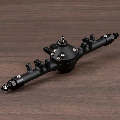Machined Aluminum F10T Offset Straight Axle Set for 1/10 RC Crawler, Black | With AR44 30T 8T Gear Set, 192mm Hex to Hex Width, Fits VS4-10 SCX10 II Leaf Spring Chassis - color: Black
