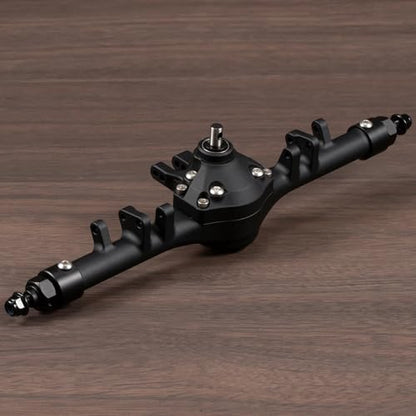 Machined Aluminum F10T Offset Straight Axle Set for 1/10 RC Crawler, Black | With AR44 30T 8T Gear Set, 192mm Hex to Hex Width, Fits VS4-10 SCX10 II Leaf Spring Chassis - color: Black