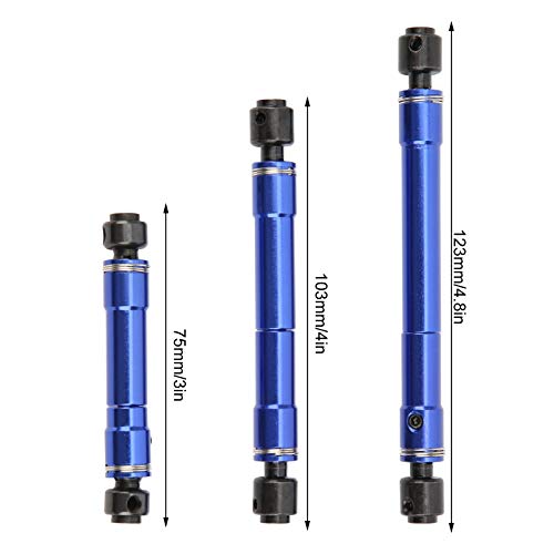 Transmission Shaft Drive, Propeller Metal Shaft Fit for Traxxas4 TRX6 1/10 RC Crawler Car Aluminum Alloy Steel Blue 75mm 103mm 123mm 3Pcs Set
