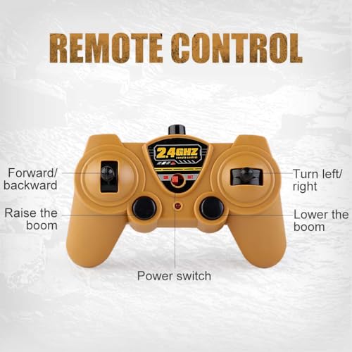 Remote Control Crane Truck Toy for Boys - 2.4G Large RC Crane Truck with Light & Sound, 6 Channel Construction Toy with 2 Batteries, Tractor Toy Birthday for Kids 3-8 Years Old