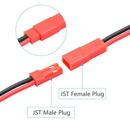 XT60 Connector Adapter with JST Plug 3", 20AWG Cable, Gold-Plated Plug | 3Pcs XT60 Male to Female Connector with JST Male Plug, for RC Lithium Battery Drone Quadcopter etc - style: XT60 Male to Female Connector with JST (Male) - 3Pcs