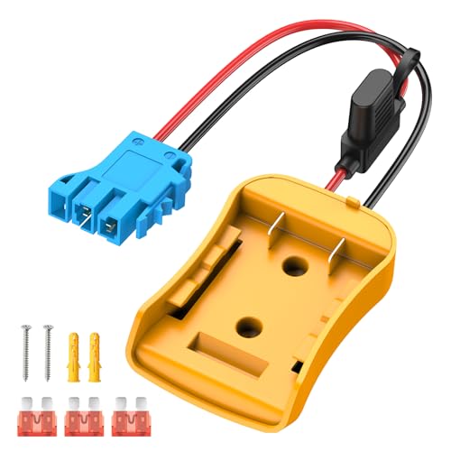 Kzreect Battery Adapter Converter Compatible with Dewalt 20V Battery | Connector Compatible with Peg-Perego 12V Cars, 12AWG Wire, 40A Fuse Holder, Screw & Drywall Anchors, Easy to Secure - size: Compatible with Peg-Perego Connector