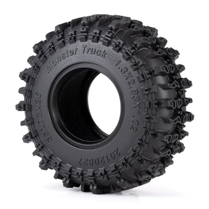 4PCS 1.3" Beadlock Tires with Foam Insert for 1/18 1/24 Axial SCX24 AX24 TRX4M RC Crawler Truck Car Upgrade Parts (B Style) - color: *B Style