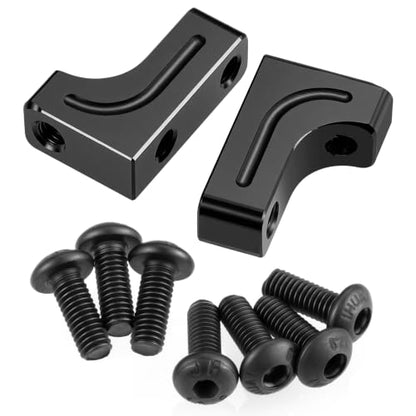 4PCS RC Aluminum Alloy Servo Mounts 1/10th RC Crawler Car CNC Machined Aluminum Servo Mount for SCX10 90047 Wrangler 1/10 RC Crawler Car Upgrades (Black) - color: Black
