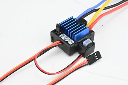 Waterproof Brushed 60A ESC Electronic Speed Controller for 1/10 Traxxas HPI Redcat Tamiya RC Truck, Buggy, Short Course Truck and Rock Crawler