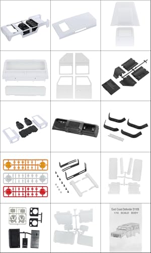 1/10 RC Car Hard Body Shell Kit-313mm Wheelbase D110 Land Rover Defender Body for Axial SCX10 90046 TRX4 CC01 Capra RC Crawler Car (313mm White) - color: 313mm White