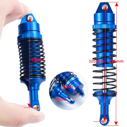 All Metal Shocks Front Rear Oil Shocks Absorber for Tra-xxas Slash 2WD Rustler 4X4 VXL Hoss Stampede Bandit Nitro Shock Absorber Damper Set 1/10 RC Upgrades Parts Replace