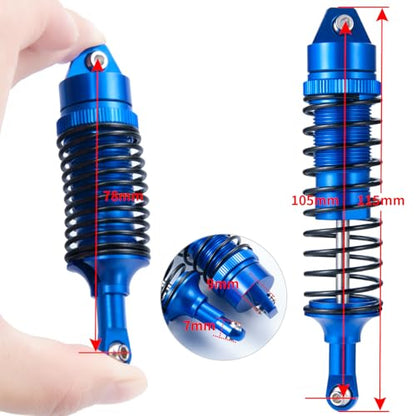 All Metal Shocks Front Rear Oil Shocks Absorber for Tra-xxas Slash 2WD Rustler 4X4 VXL Hoss Stampede Bandit Nitro Shock Absorber Damper Set 1/10 RC Upgrades Parts Replace